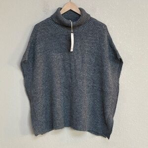 NWT Dylan Gray Alpaca‎ Blend Turtleneck Poncho Sweater Women’s S Knit Cape Top
